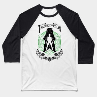 Transmutation - D&D Magic School Series: Black Text Baseball T-Shirt